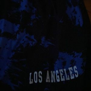 los Angeles blue and black shorts
